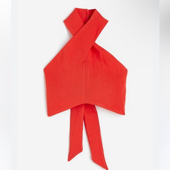 H&M Tie Back Halter Crop Top - Picture 1 of 5